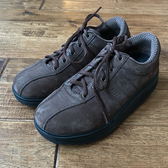 MBT Casual Brown Leather Suede Rocker Bottom Sneakers Comfort Shoes Size 8.5 - Picture 7 of 12